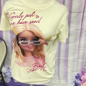 Barbie Cream T-Shirt with Pink Graphic